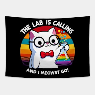 The Lab Is Calling and I Meowst Go Tapestry