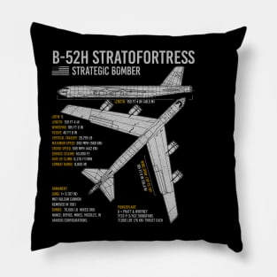 B-52 Stratofortress Blueprint American Bomber Pillow