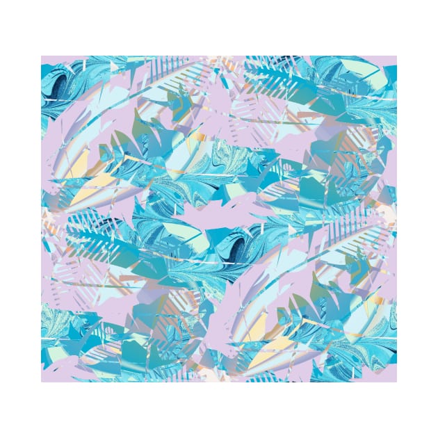 Feathers Tropical Repeat Pattern by MarbleCloud