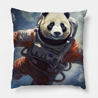 Celestial Wanderer: The Panda Astronaut's Cosmic Voyage Pillow