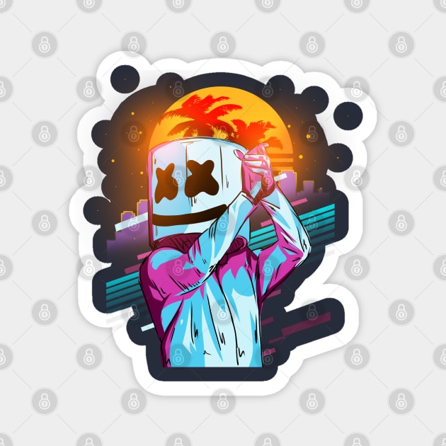 Marshmello Retro Vibe Magnet by DenielHast