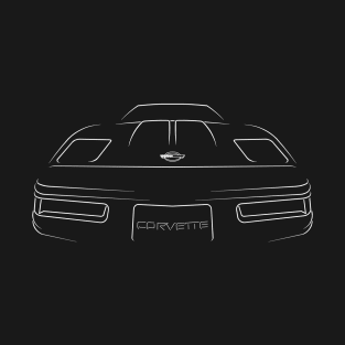 front/profile Chevy Corvette C4 ZR-1 - stencil, white T-Shirt