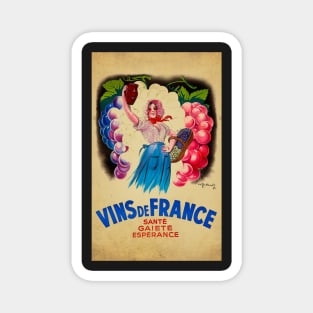 Retro poster - pub - vintage - france wine - Magnet