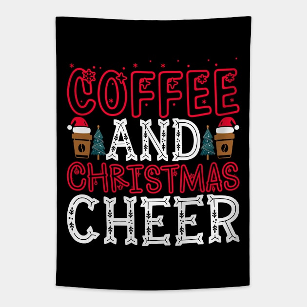 COFFEE AND CHRISTMAS CHEER Tapestry by MZeeDesigns