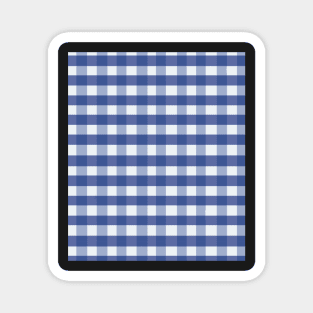 plaid checked pattern vichy tartan navy blue Magnet