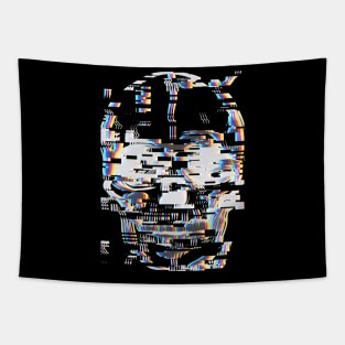 Graphic skull with glitch effect Tapestry