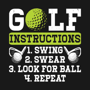 Golf Instructions T Shirt For Women Men T-Shirt