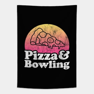 Pizza Lover Pizza and Bowling Tapestry