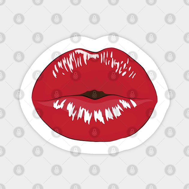 Pucker Red Lips Stick Magnet by Thedesignstuduo