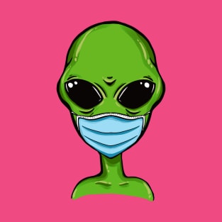 Alien Wears Facemask T-Shirt