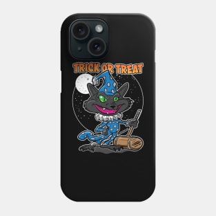 Trick or Treat Cat Clown with Mallet Phone Case