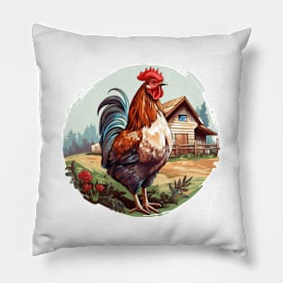 Colorful Rooster Pillow