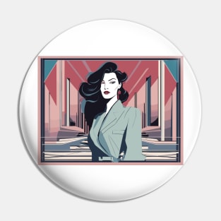 Auroralite Art Deco Patrick Nagel 80s Pin