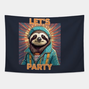 Let's Party Sloth Tapestry