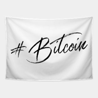 Hashtag Bitcoin Stylish Black Lettering T-Shirt Tapestry