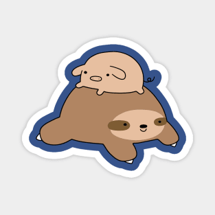 Little Pig and Sloth Magnet