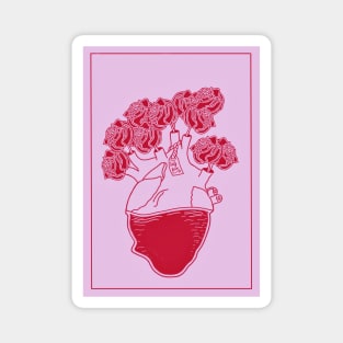 Self Love Heart Vase Magnet