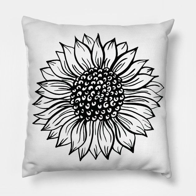 Funny Sunflower Hippie Shirts Sunflower Art Gift For Women Pillow by BestFamilyTee