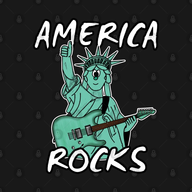 Statue Of Liberty Guitar Electric Guitarist 4th July by doodlerob