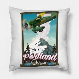 Portland Oregon Travel poster Pillow