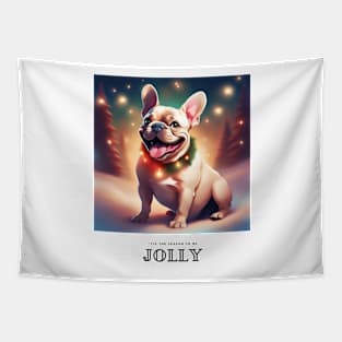 Holiday French Bulldog Tapestry