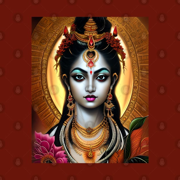 Hindu Goddess of Good Fortune Lakshmi by AI Art Originals