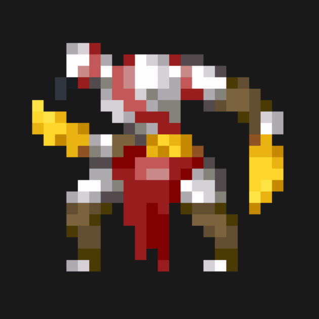Kratos low-res pixelart by JinnPixel
