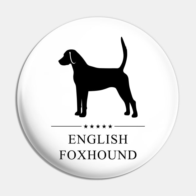 English Foxhound Black Silhouette Pin by millersye