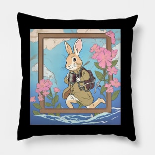 Scuba Diving Underwater with Rabbit Bunny Lover Diver Instructor Gift Pillow