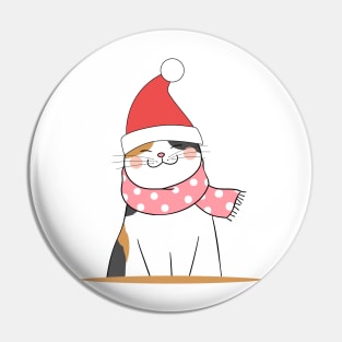 cat with santa hat christmas Pin