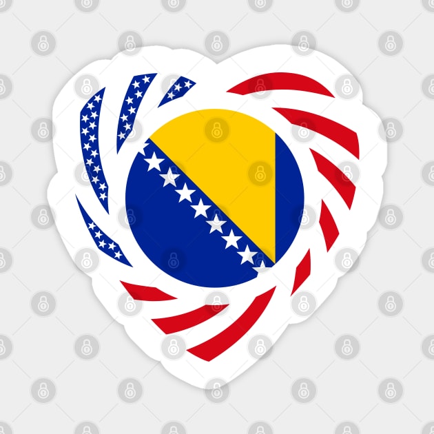 Bosnian American Multinational Patriot Flag Series (Heart) Magnet by Village Values