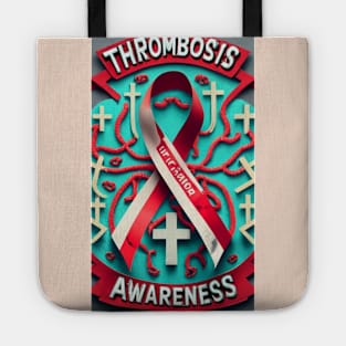 Thrombosis Awareness Ribbon Colorful Background Tote