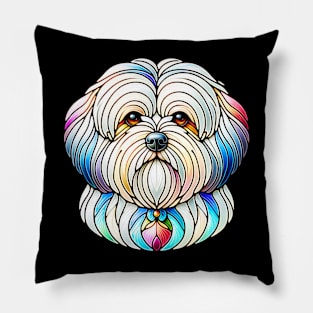 Stained Glass Coton De Tulear Dog Pillow