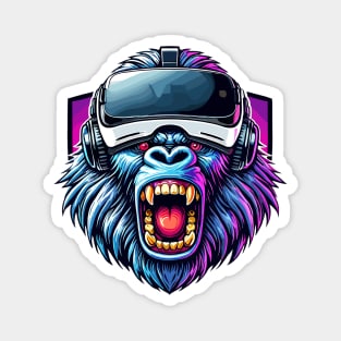 Funny Gorilla VR Playing Tag Boys Adult Gorilla VR Gamer Magnet