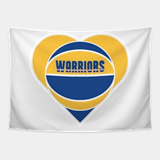 Heart Shaped Golden State Warriors Basketball Tapestry