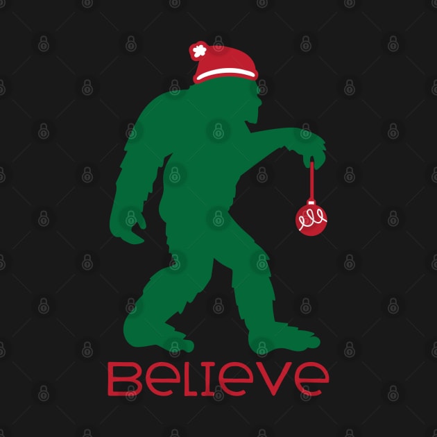 Believe Bigfoot Santa Claus funny Bigfoot lover Christmas gift by BadDesignCo