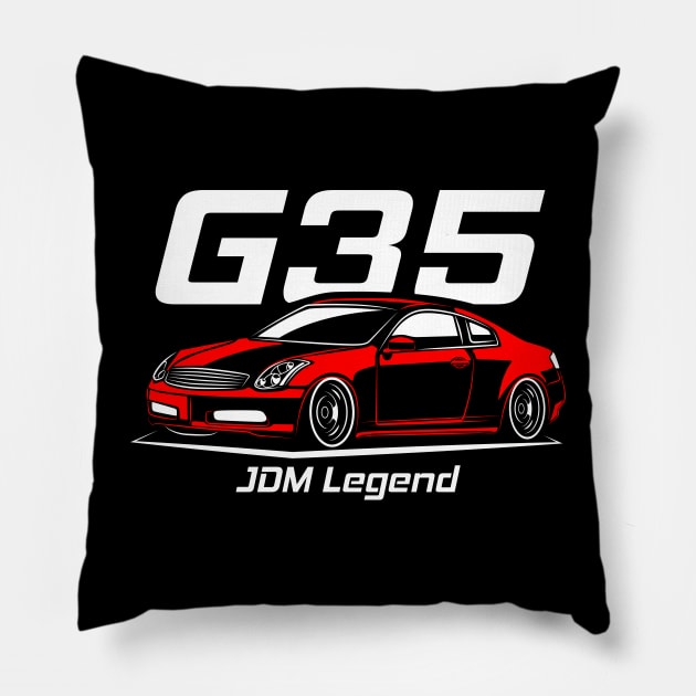 Racing Red G35 Coupe Pillow by GoldenTuners