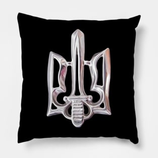 Ukrainian symbol silver tryzub Pillow