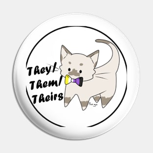 They/Them/Theirs Pronouns Kitty (v4) Pin