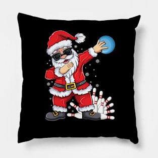 Xmas Dabbing Santa Bowling ball and pins Christmas bowling Pillow