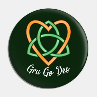 Gra Go Deo Celtic Heart Knot Pin