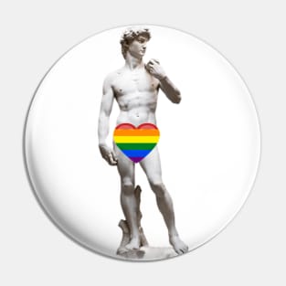 Gay Pride Statue of David Pin