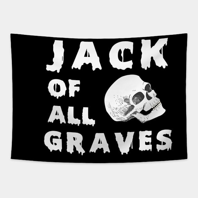 Jack of All Graves Skull Logo Tapestry by Jack of All Graves