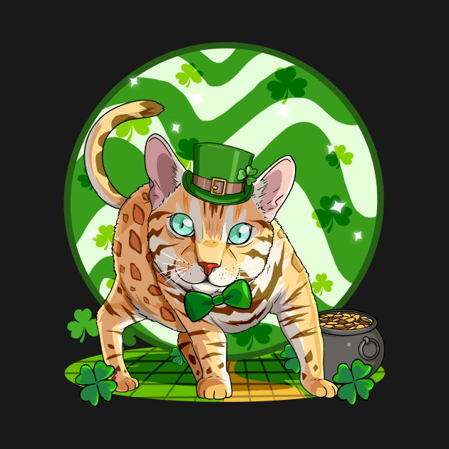 Bengal Cat St. Patricks Day Leprechaun by Noseking