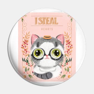 I steal hearts (Pink) Pin