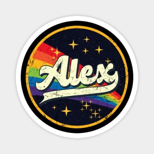 Alex // Rainbow In Space Vintage Grunge-Style Magnet