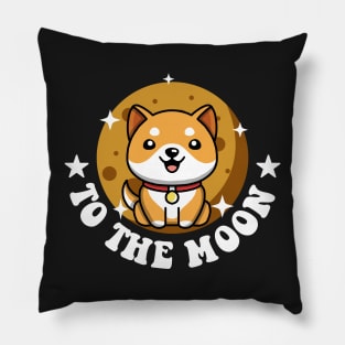 Funny Baby Doge Coin To The Moon Pillow