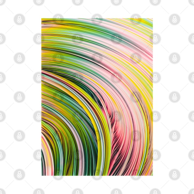 Pink, Yellow & Green Abstract Colorful Art Strands by love-fi