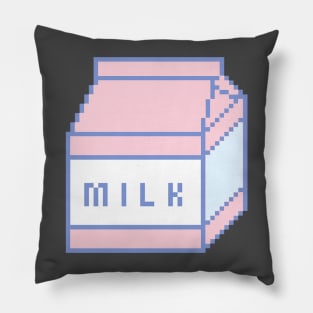 Pixel Strawberry Milk Box Carton | Vintage 90's Retro Pixel Art Pillow