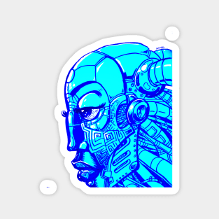 Robot Lady- Electric Blue Magnet